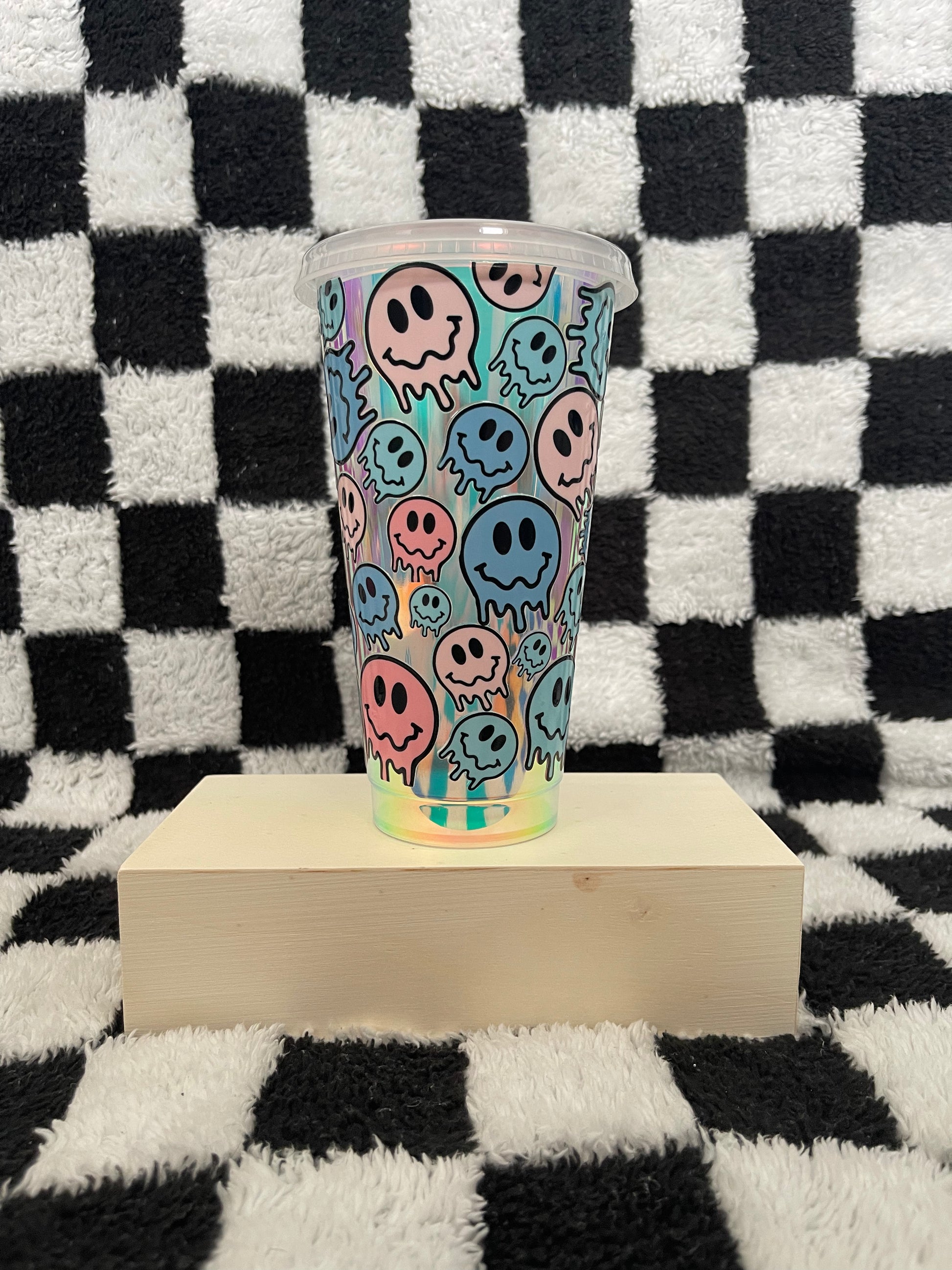 Iridescent Smileys 24oz Cold Cup