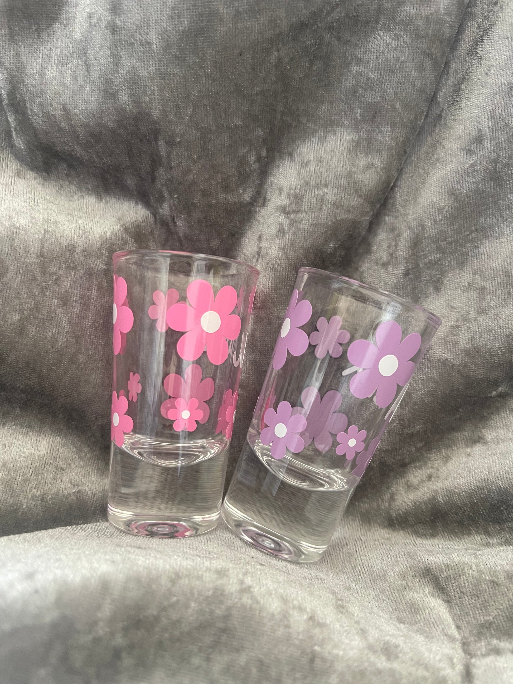 Personalised flower shot glass
