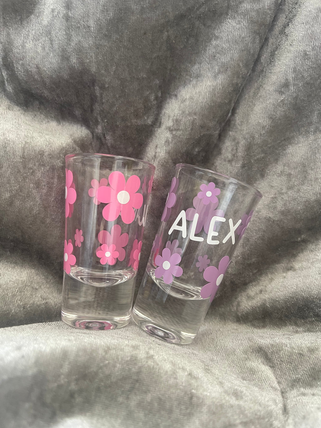 Personalised flower shot glass