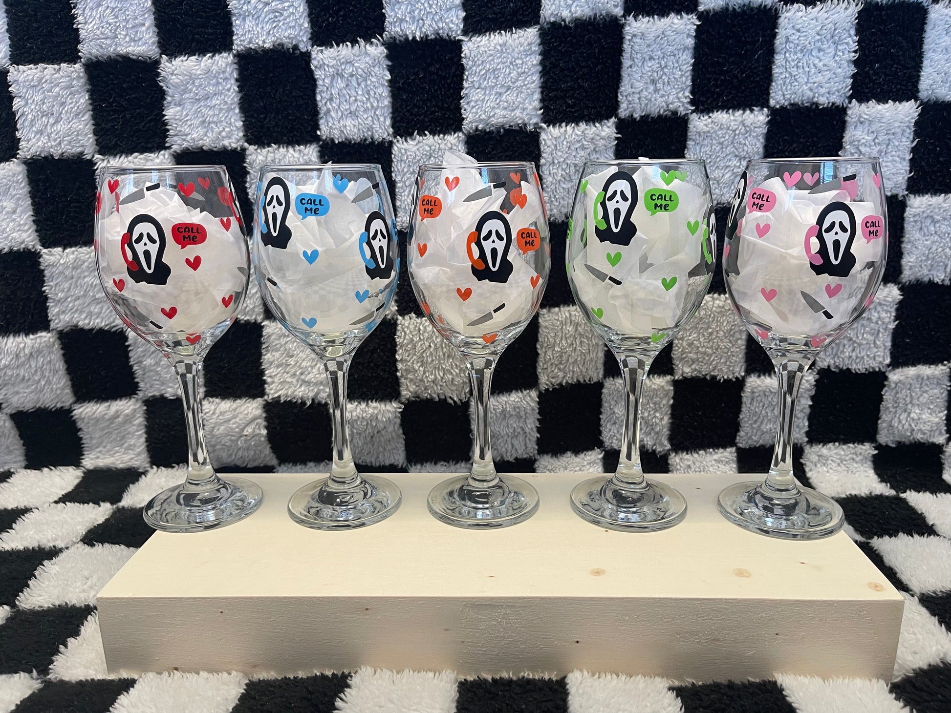 Scream Ghost Face Wine Glass