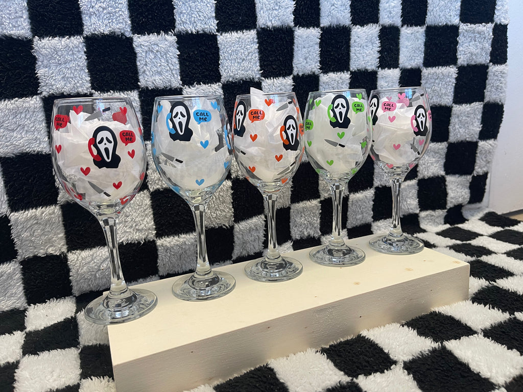 Scream Ghost Face Wine Glass