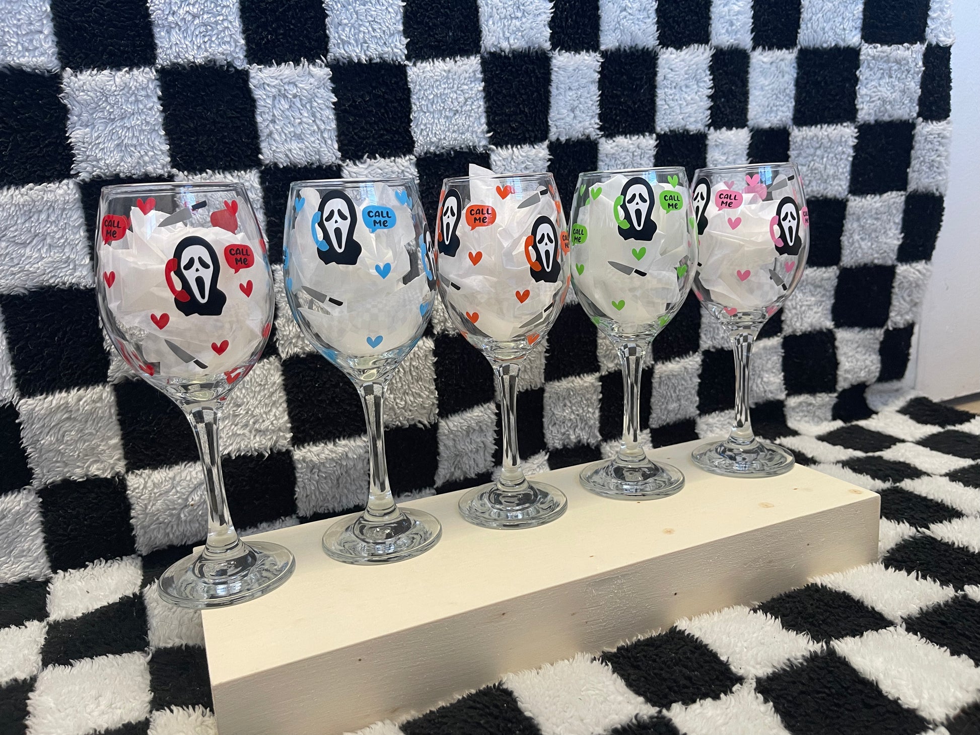 Scream Ghost Face Wine Glass