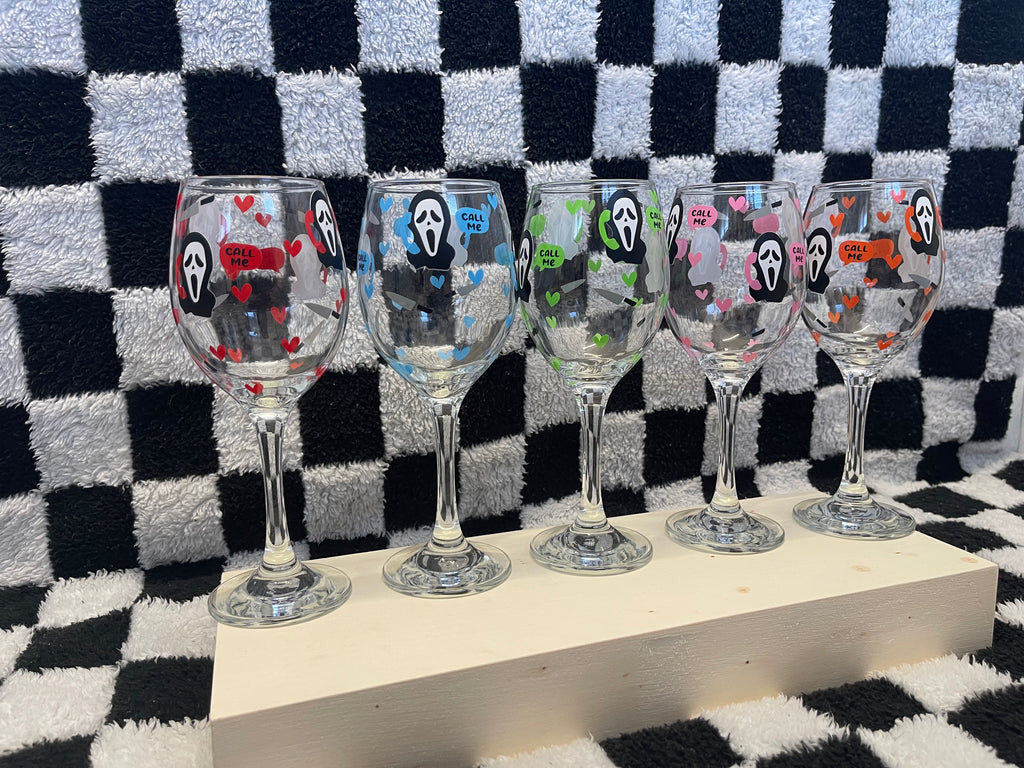 Scream Ghost Face Wine Glass