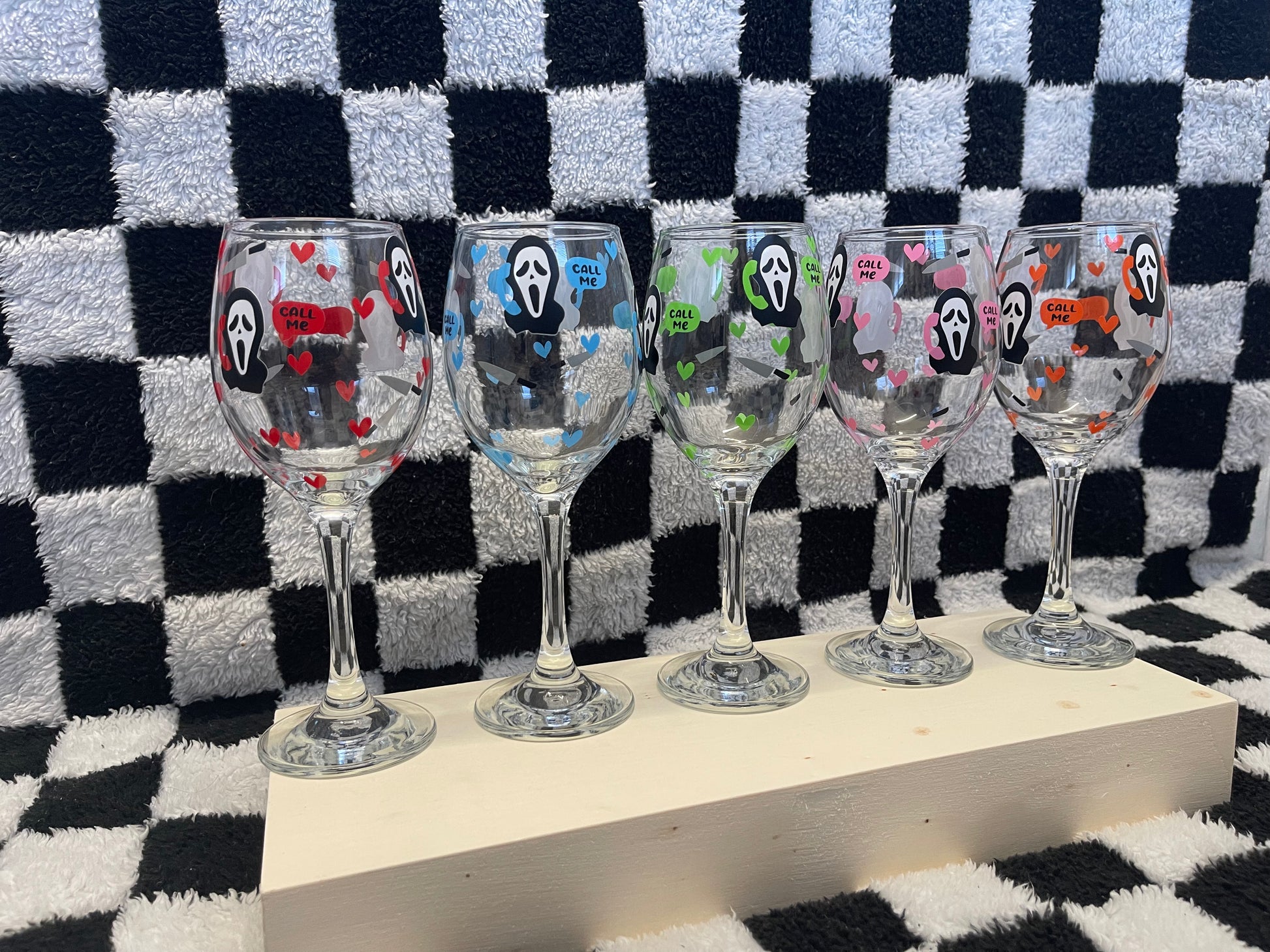Scream Ghost Face Wine Glass