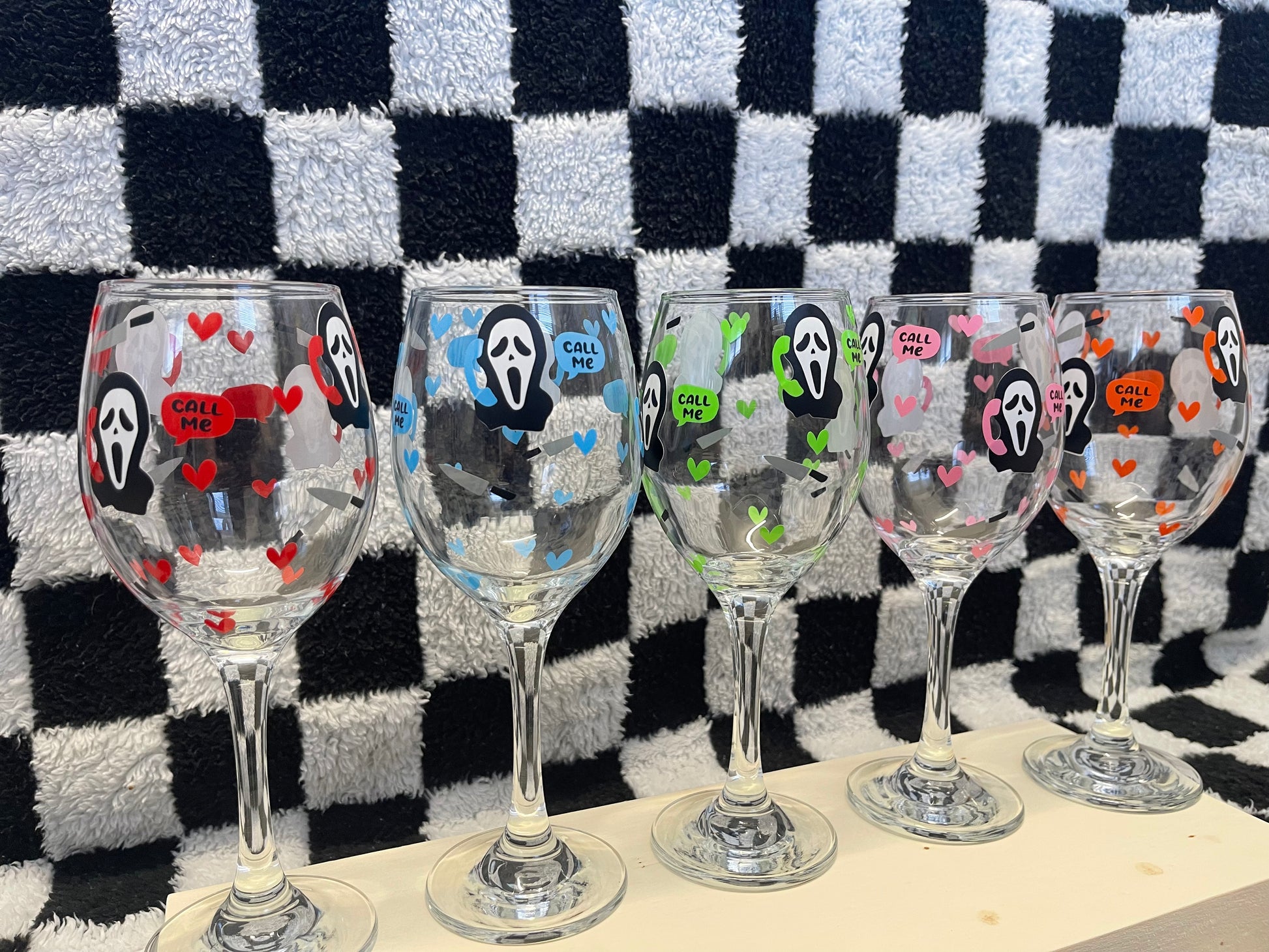 Scream Ghost Face Wine Glass