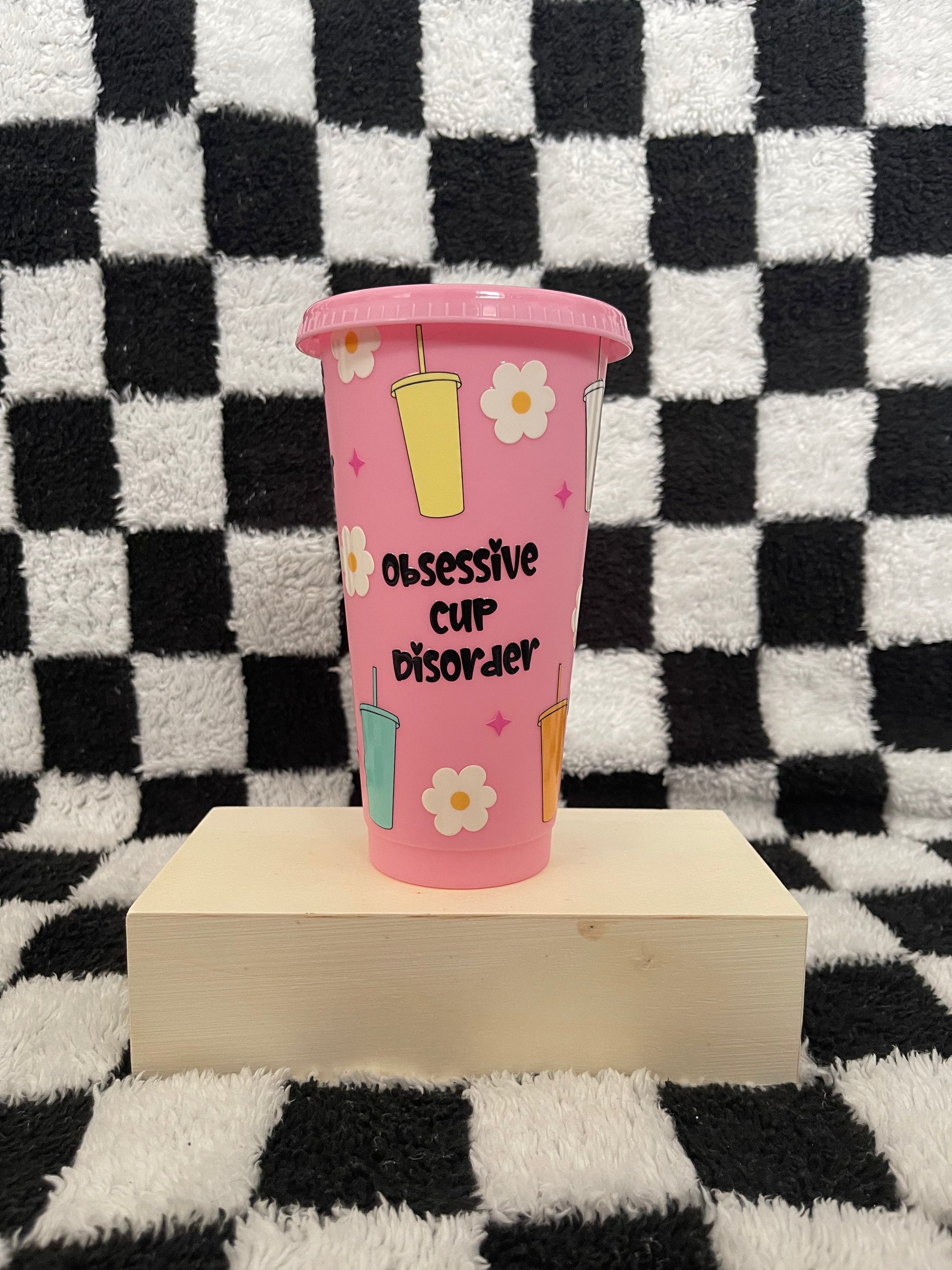 Obsessive Cup Disorder Pink 24oz Cold Cup