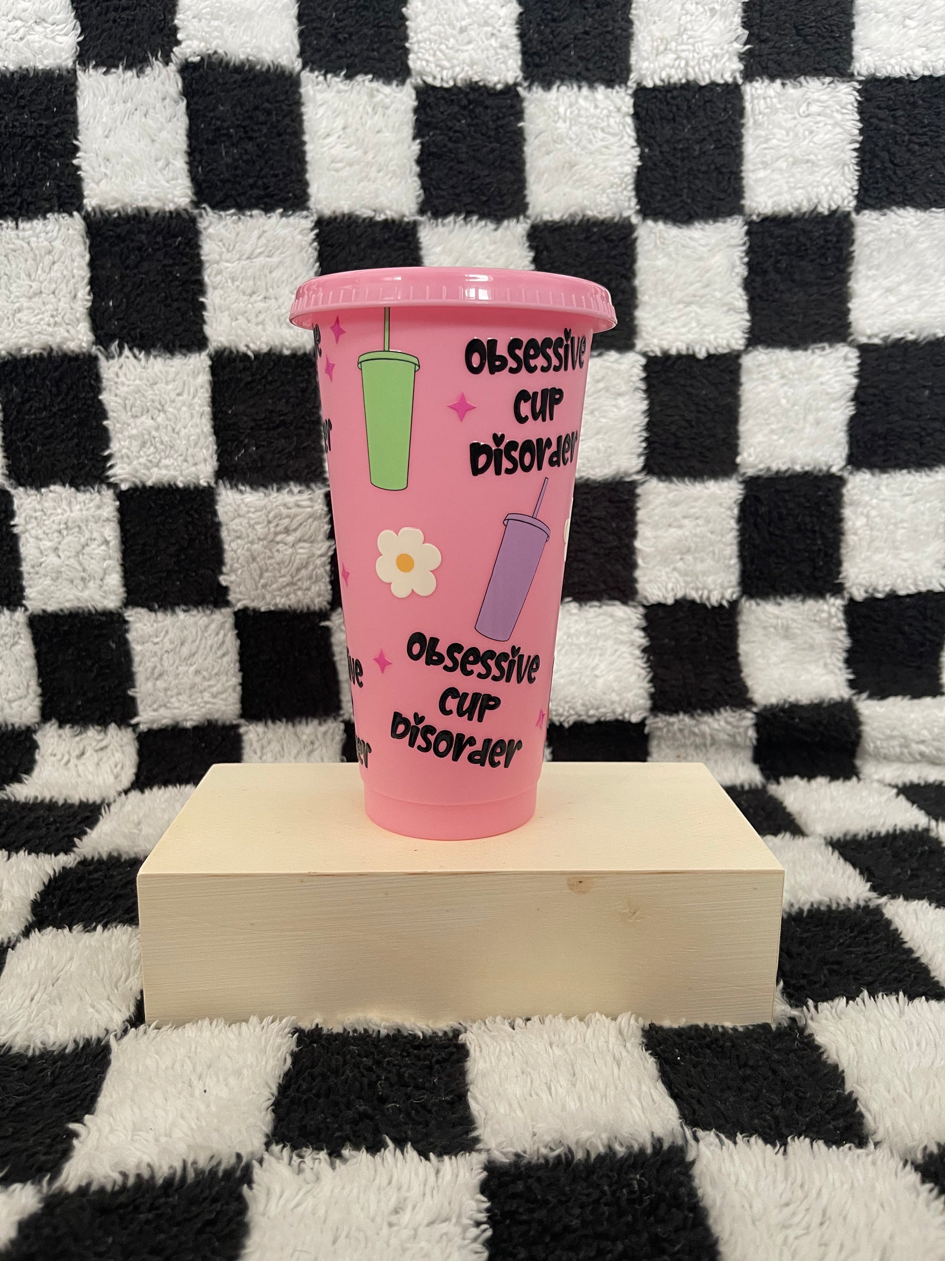 Obsessive Cup Disorder Pink 24oz Cold Cup