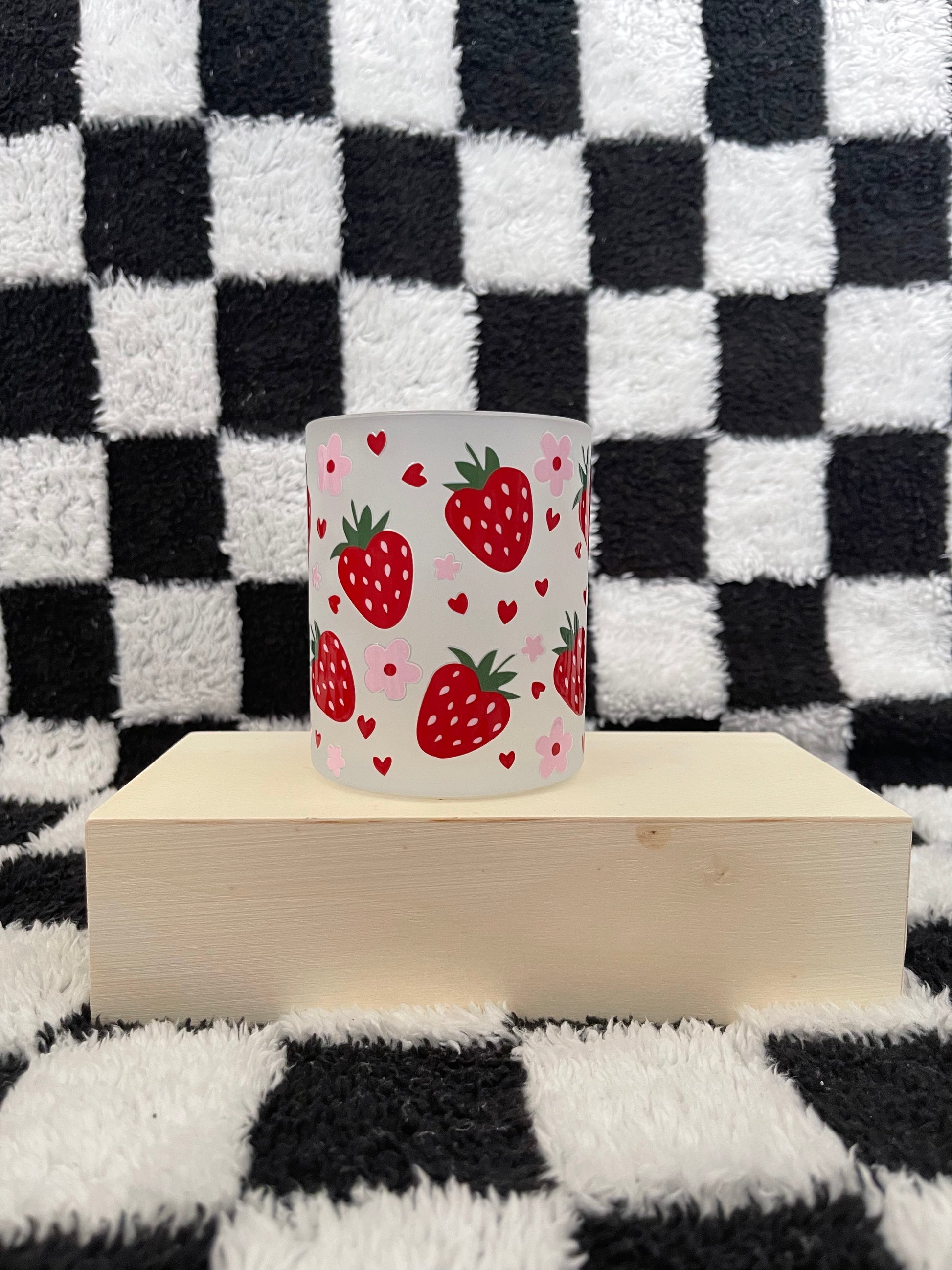 Strawberry Frosted Glass Mug
